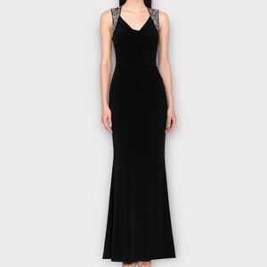 Vintage Cache Womens Dress Size 4 Mermaid Ruching Sequin Evening Y2K Formal Prom